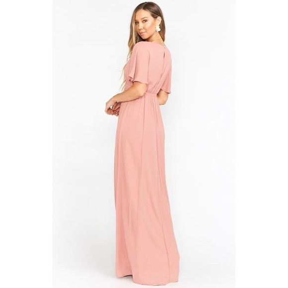 Show Me Your Mumu Emily Empire Maxi Dress Rustic Mauve Crisp XS - Picture 4 of 5